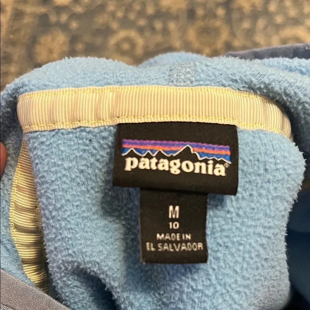 Patagonia Girls Blue Multicolor Zip Up Hoodie Sweatshirt Gorpcore Outdoor